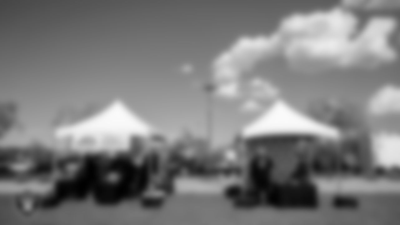 Vendors get setup before the P.A.C.E. kickoff event at Las Vegas Raiders Headquarters, Thursday, May 18, 2023, in Henderson, Nev.