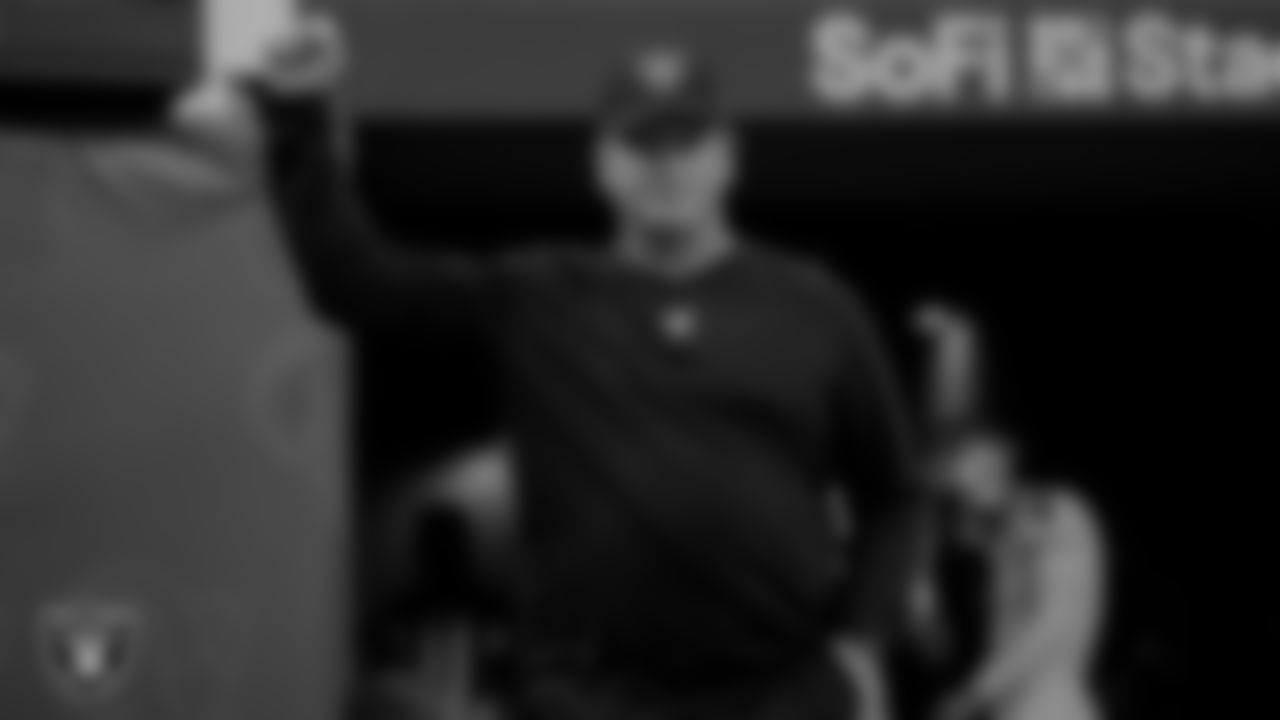 Las Vegas Raiders Head Coach Jon Gruden on the field before the preseason game against the Los Angeles Rams at SoFi Stadium.