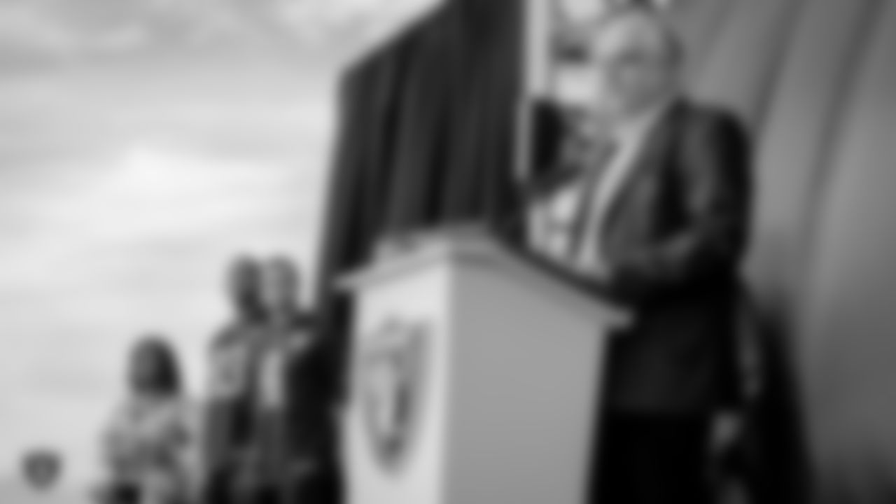 Governor of Nevada Steve Sisolak declares a proclamation proclaiming "January 22, 2020, as the day to celebrate the renaming of the Las Vegas Raiders," during an official announcement of the Raiders changing their name to the Las Vegas Raiders.