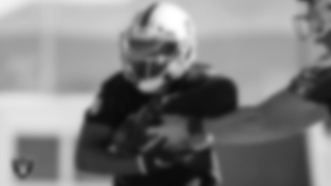 Las Vegas Raiders running back Peyton Barber (31) during practice at Intermountain Healthcare Performance Center.