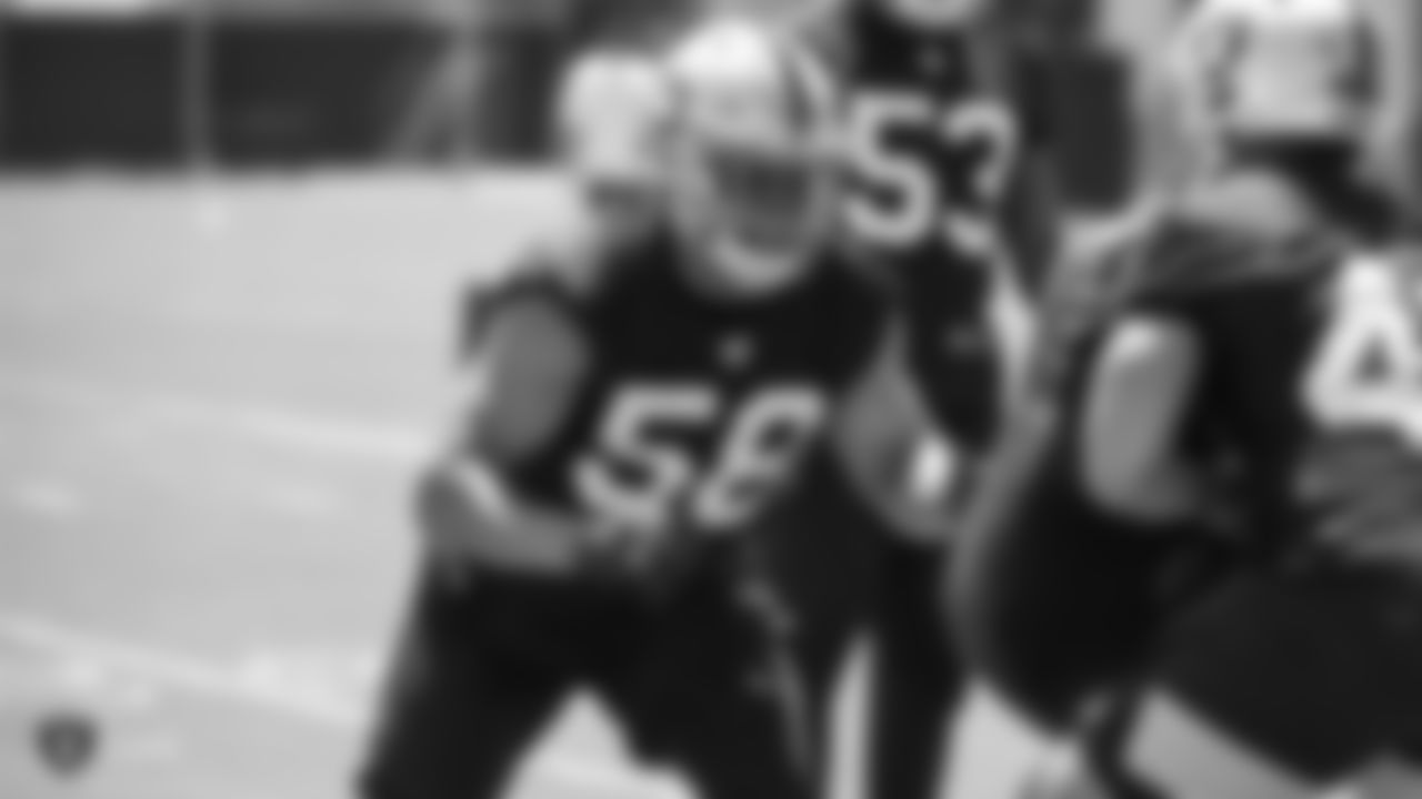 Raiders linebacker Kyle Wilber (58) at a Mandatory Minicamp at the Raiders Practice Facility in Alameda, Calif.