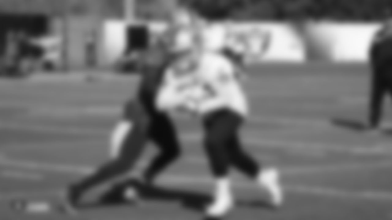 Raiders fullback Alec Ingold (45) during practice.