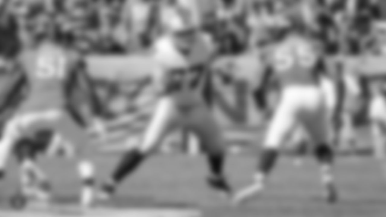 Raiders offensive tackle Kolton Miller (77) during the Oakland Raiders regular season game against the Broncos in Week 2 at Broncos Stadium at Mile High, Sunday, September 16, 2018, in Denver, Colorado.