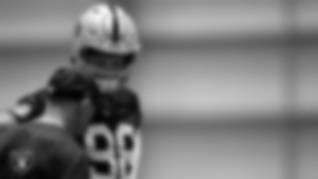Las Vegas Raiders defensive end Maxx Crosby (98) during practice at Intermountain Healthcare Performance Center.