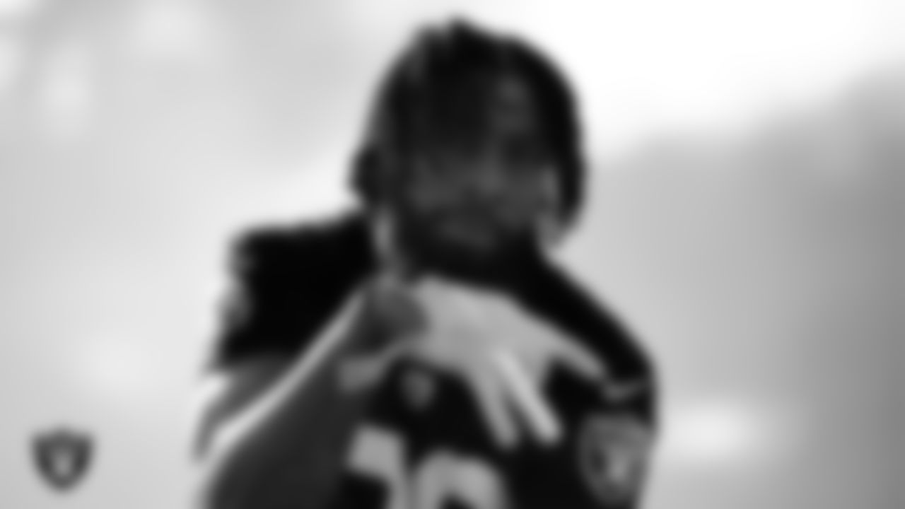 Las Vegas Raiders cornerback Nate Hobbs (39) during practice at Intermountain Healthcare Performance Center.