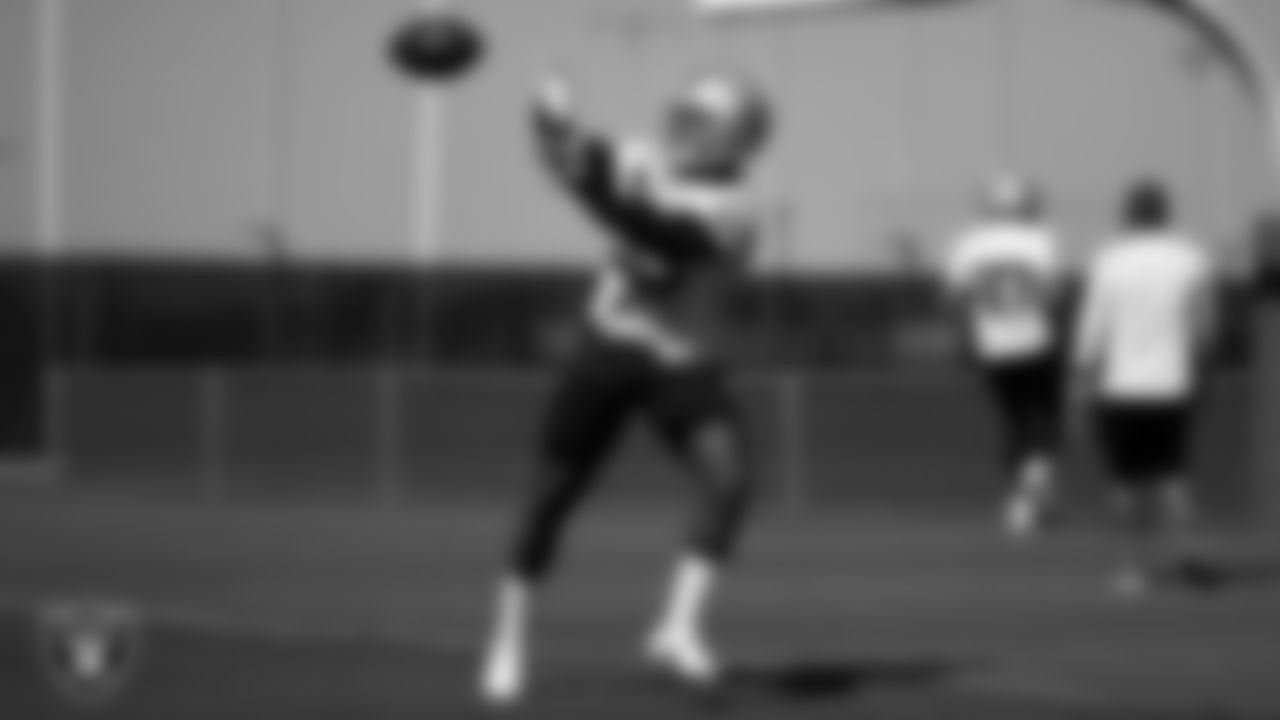 Las Vegas Raiders running back Zamir White (35) during practice.