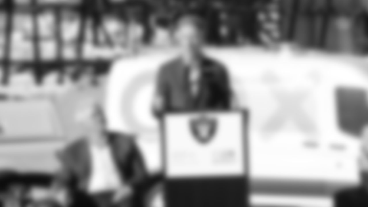 Cox Communications announces that they will be a founding partner of Las Vegas Stadium, the future home of the Raiders, at Las Vegas Stadium, on Thursday, February 28, 2019, in Las Vegas, Nev.