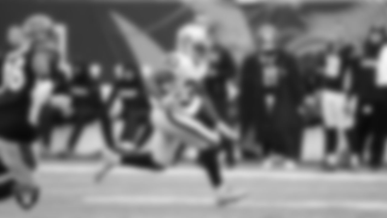 Oakland Raiders running back Jalen Richard (30) runs after making a catch during the regular season away game against the Cincinnati Bengals at Paul Brown Stadium, Sunday, December 16, 2018, in Cincinnati, Ohio.