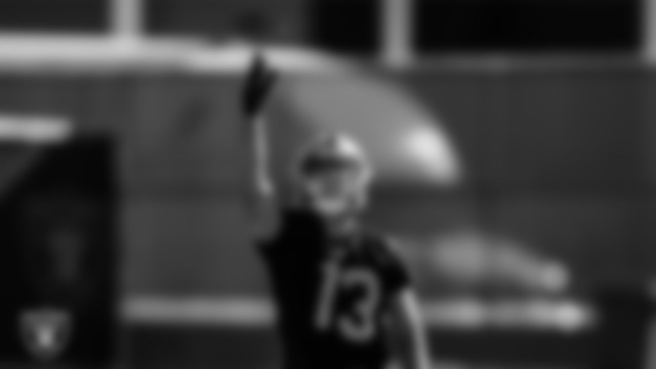 Las Vegas Raiders wide receiver Hunter Renfrow (13) during practice.