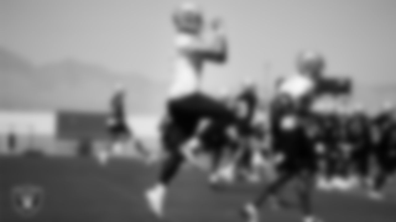 Las Vegas Raiders punter AJ Cole (6) at an Organized Team Activity (OTA).