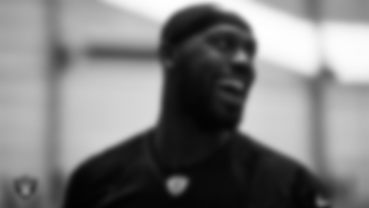 Las Vegas Raiders defensive end Chandler Jones (55) during practice at Intermountain Health Performance Center.