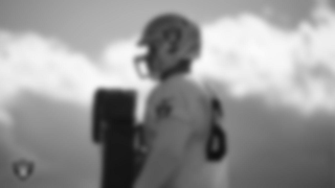Las Vegas Raiders offensive lineman Jordan Meredith (61) during practice at Intermountain Healthcare Performance Center.