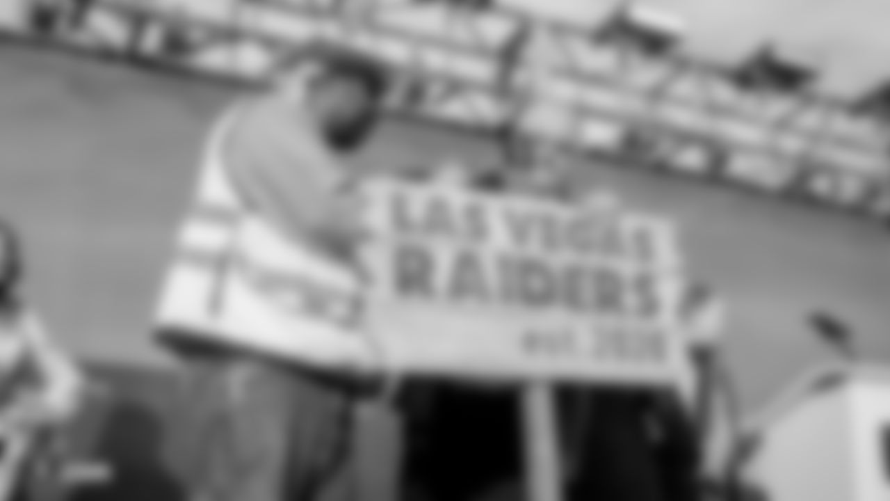Governor of Nevada Steve Sisolak as he stakes his claim during an official announcement of the Raiders changing their name to the Las Vegas Raiders.