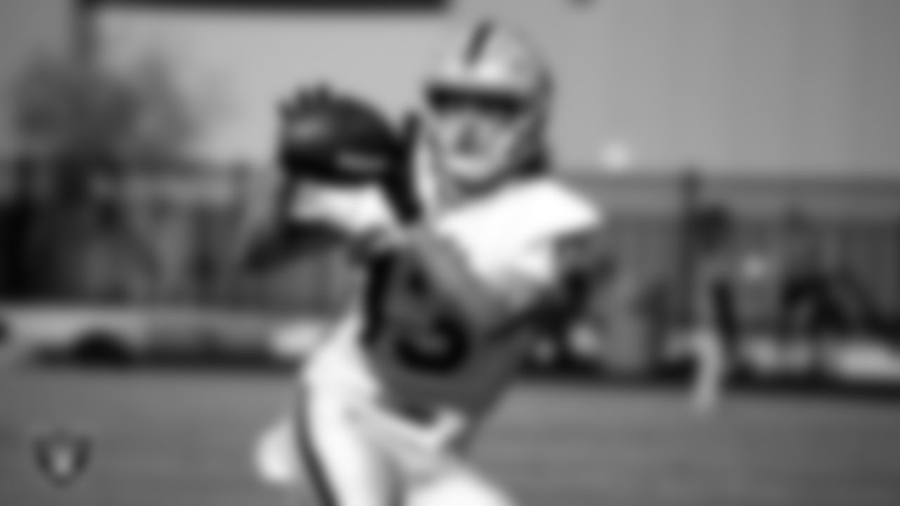 Las Vegas Raiders wide receiver Hunter Renfrow (13) during practice.