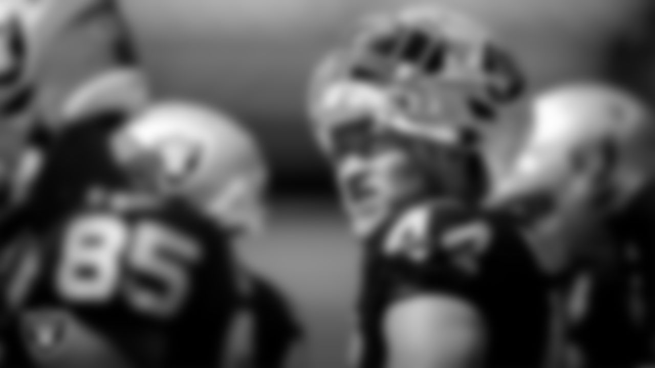 Las Vegas Raiders linebacker Nick Kwiatkoski (44) during the Las Vegas Raiders regular season away game against the Carolina Panthers.