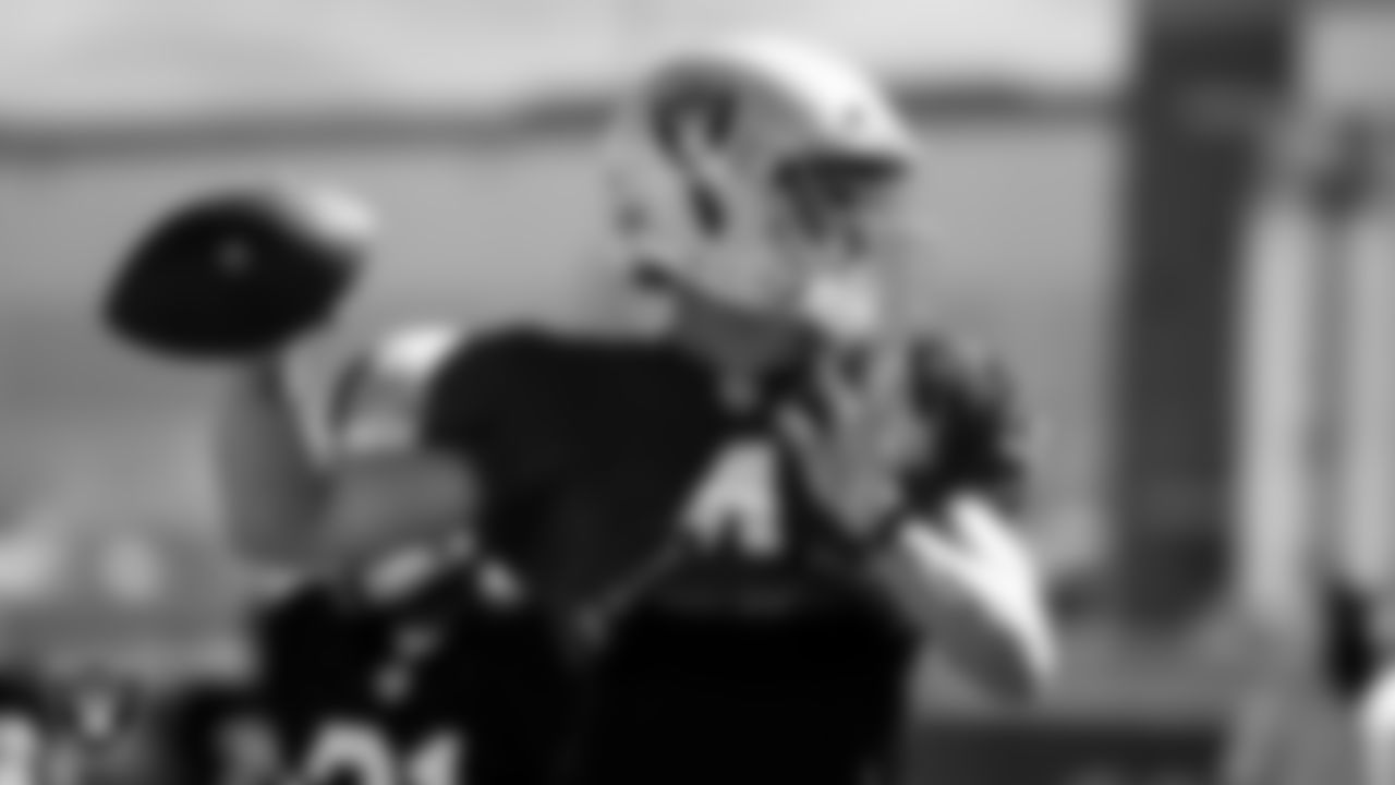 Las Vegas Raiders quarterback Derek Carr (4) during practice.