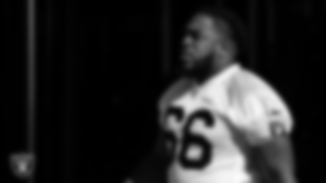 Las Vegas Raiders guard Dylan Parham (66) at a workout during phase two of the offseason program.