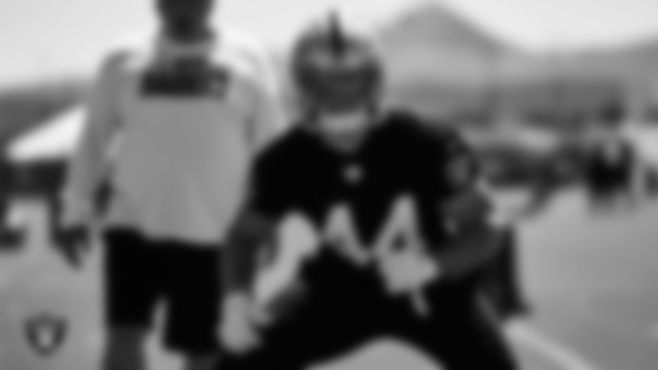 Las Vegas Raiders linebacker Nick Kwiatkoski (44) at an Organized Team Activity (OTA).
