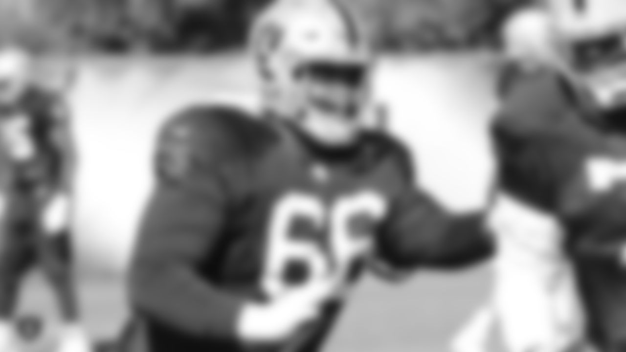 Oakland Raiders offensive guard Gabe Jackson (66) on the field for practice at The Oakland Raiders Practice Facility, Wednesday, October 24, 2018, in Alameda, California.
