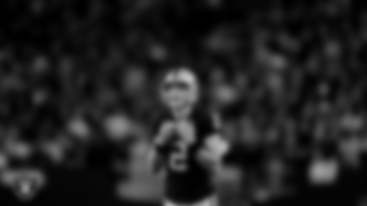 Las Vegas Raiders kicker Daniel Carlson (2) lines up to kick a 24-yard field goal during the regular season home game against the Los Angeles Chargers.