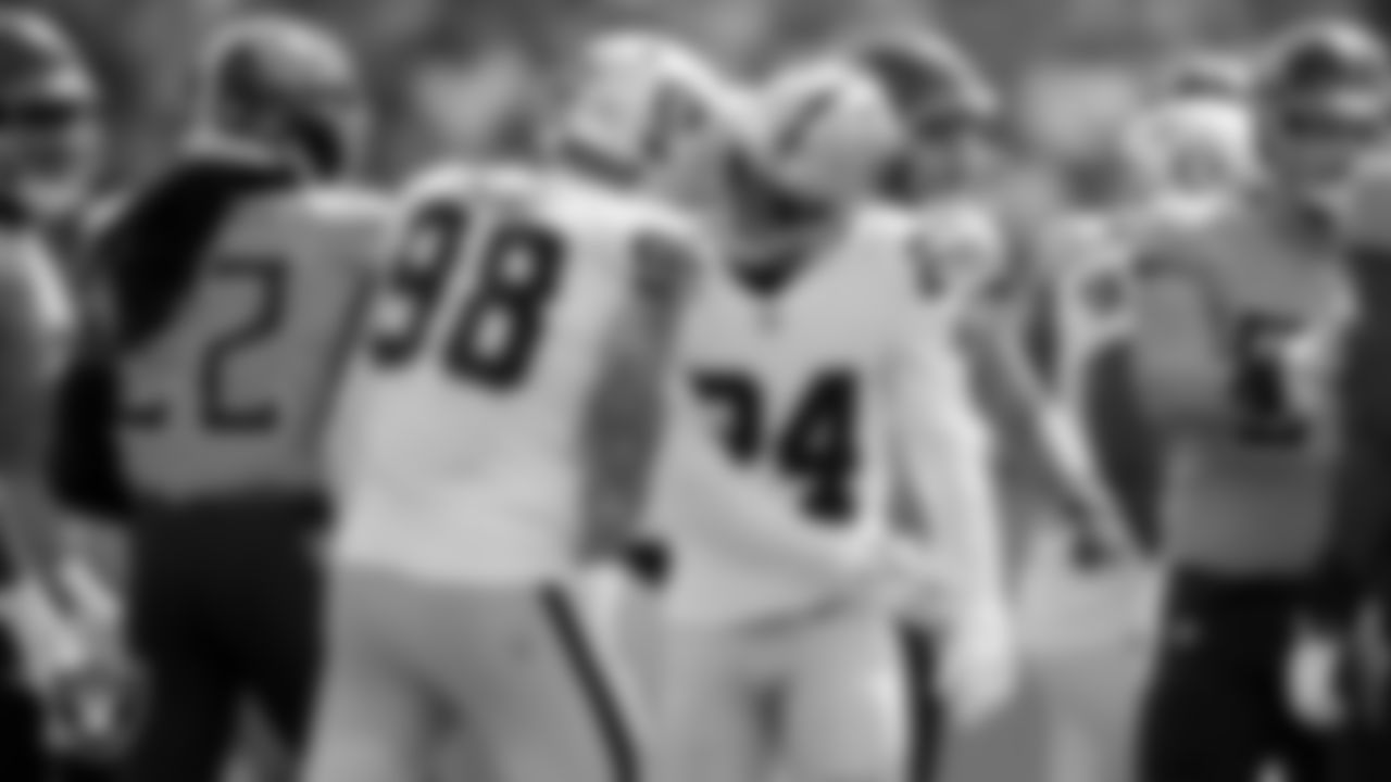 Las Vegas Raiders defensive end Maxx Crosby (98) and safety Johnathan Abram (24) during the regular season away game against the Tennessee Titans at Nissan Stadium.