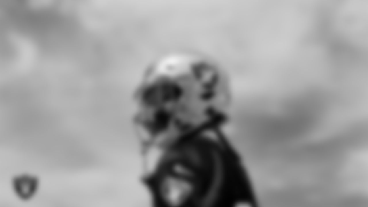 Las Vegas Raiders defensive back Rashaan Gaulden (33) at an Organized Team Activity (OTA).