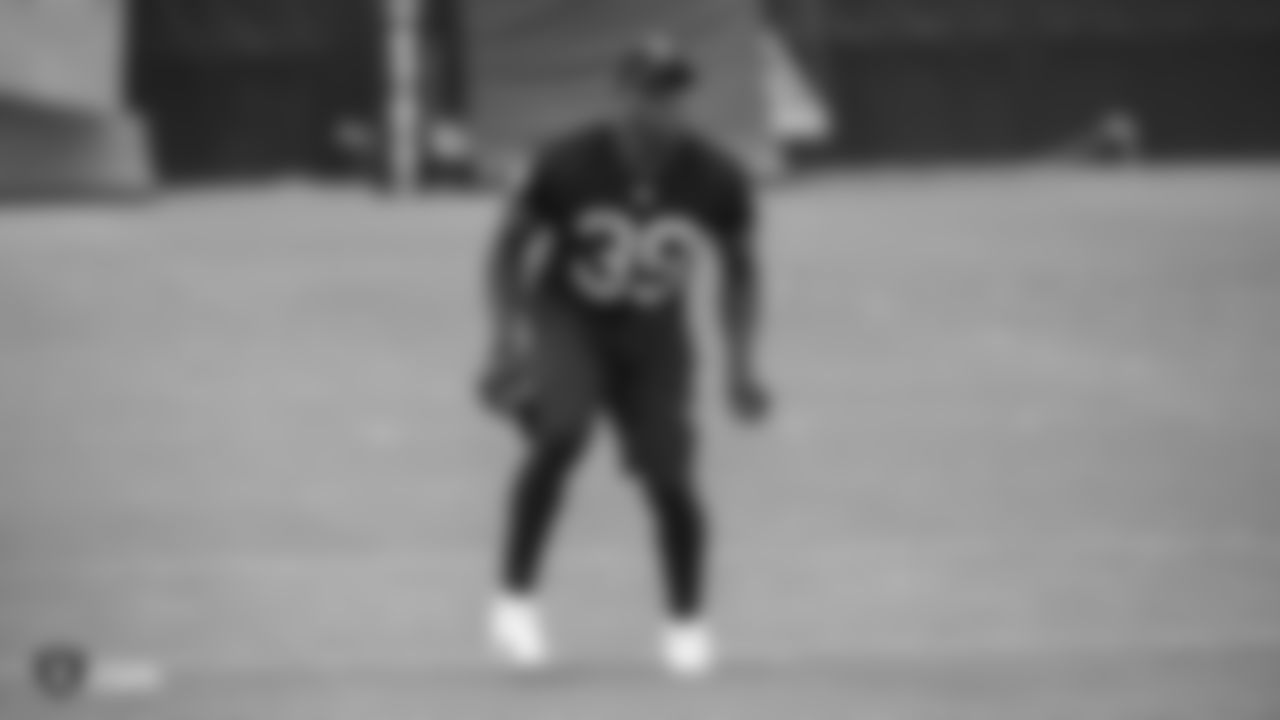 Raiders safety Jordan Richards (39) at an Organized Team Activity (OTA) at the Raiders Practice Facility in Alameda, Calif.