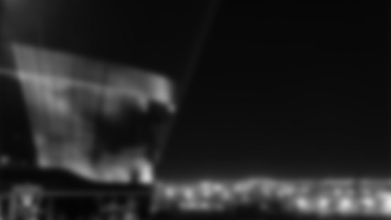 60 lights are illuminated at Allegiant Stadium to pay tribute to the victims of October 1, 2017.