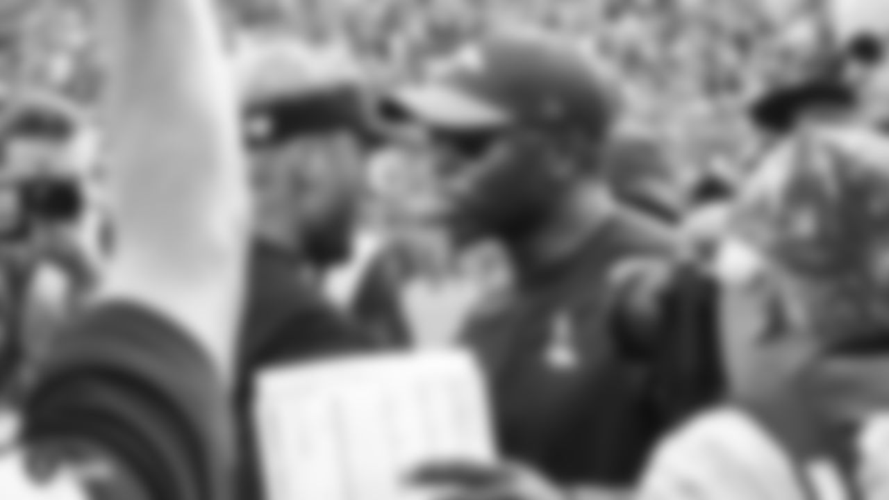 Oakland Raiders head coach Jon Gruden and Denver Broncos head coach Vance Joseph after the Oakland Raiders regular season game against the Broncos in Week 2 at Broncos Stadium at Mile High, Sunday, September 16, 2018, in Denver, Colorado.