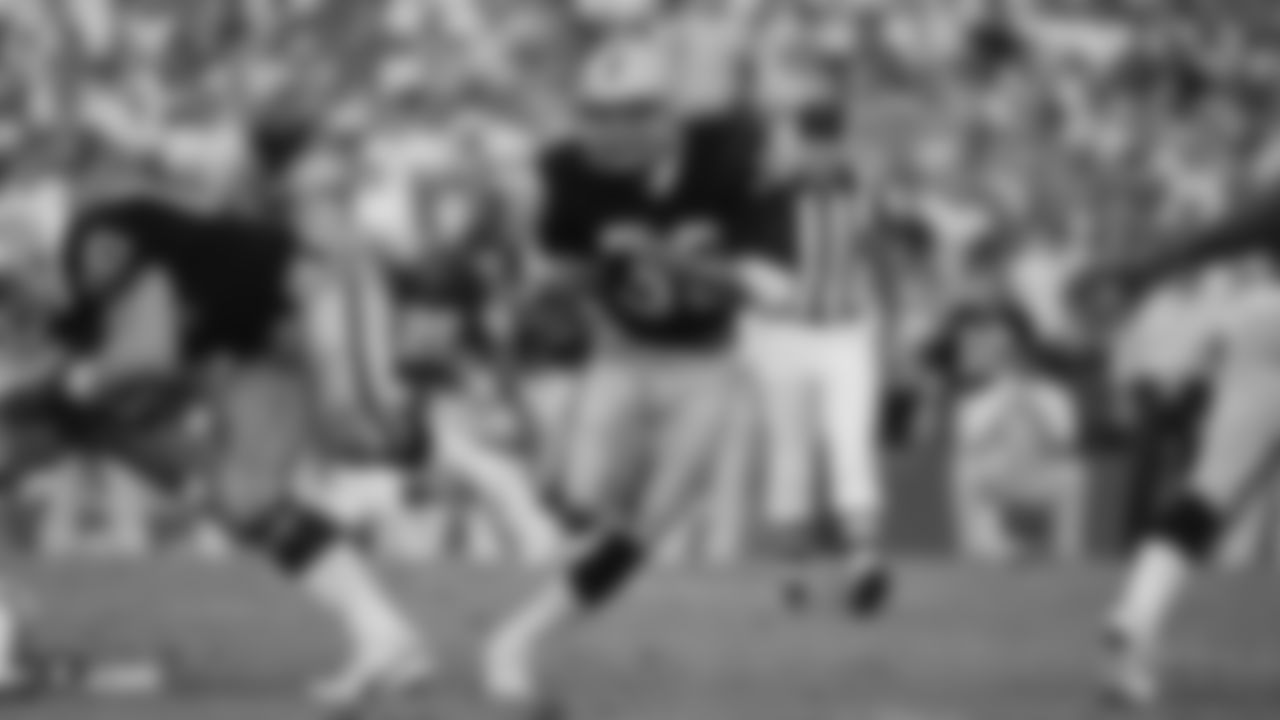 Marcus Allen carried the ball 2,090 times for 8,545 yards and 79 touchdowns as a Raider. He was named MVP of Super Bowl XVIII and inducted into the Pro Football Hall of Fame in 2003.