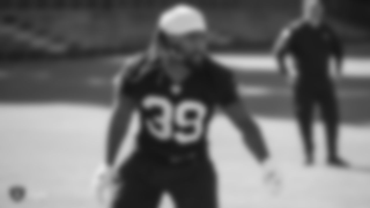 Oakland Raiders defensive back Shaquille Richardson (39) on the field for practice at 2018 Pre-Training Camp at The Oakland Raiders Napa Valley Training Complex, Wednesday, July 25, 2018, in Napa, California.