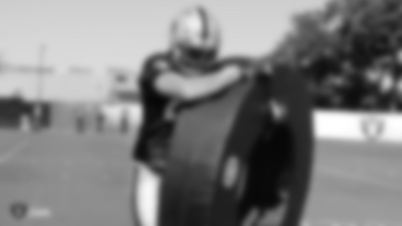 Raiders cornerback Daryl Worley (20) on the field for practice.