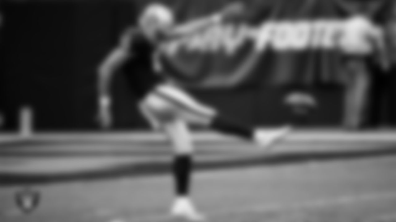 Las Vegas Raiders punter AJ Cole (6) during the preseason home game against the San Francisco 49ers at Allegiant Stadium.