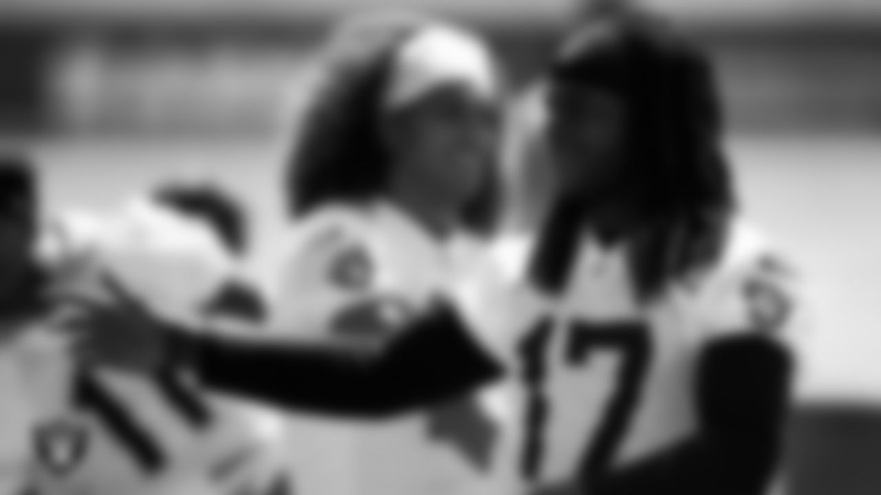 Las Vegas Raiders wide receiver Davante Adams (17) at an Organized Team Activity (OTA).