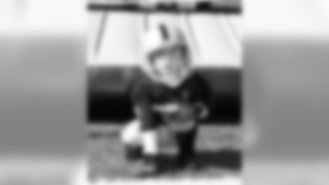 A young fan dresses up like a Raider for Halloween before the Raiders vs. Seahawks match up.