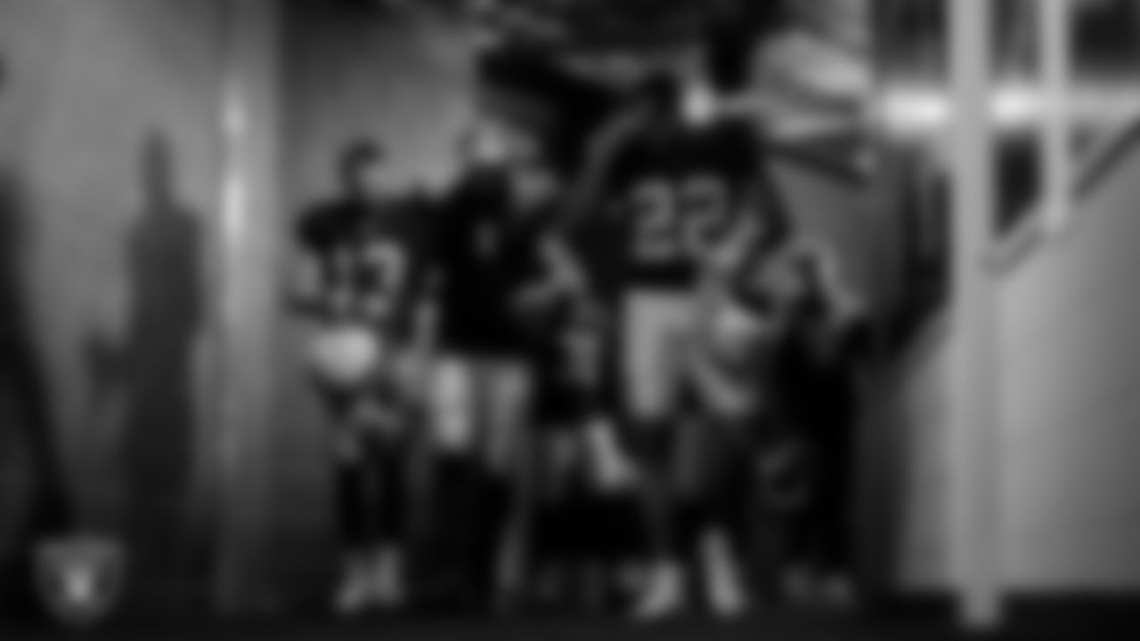 The Las Vegas Raiders returners walks down the tunnel before the regular season home game against the Los Angeles Chargers.