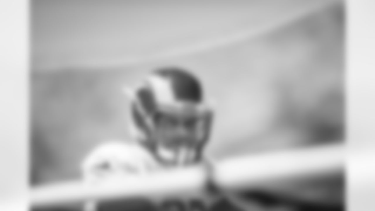DT Aaron Donald practices at training camp.