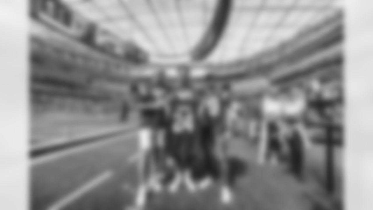 Kurt Capewell, Jesse Arthars, and Matt Ballin of the Brisbane Broncos rugby club attend the Los Angeles Rams vs. Pittsburgh Steelers matchup in Week 7 of the 2023 NFL Regular Season.