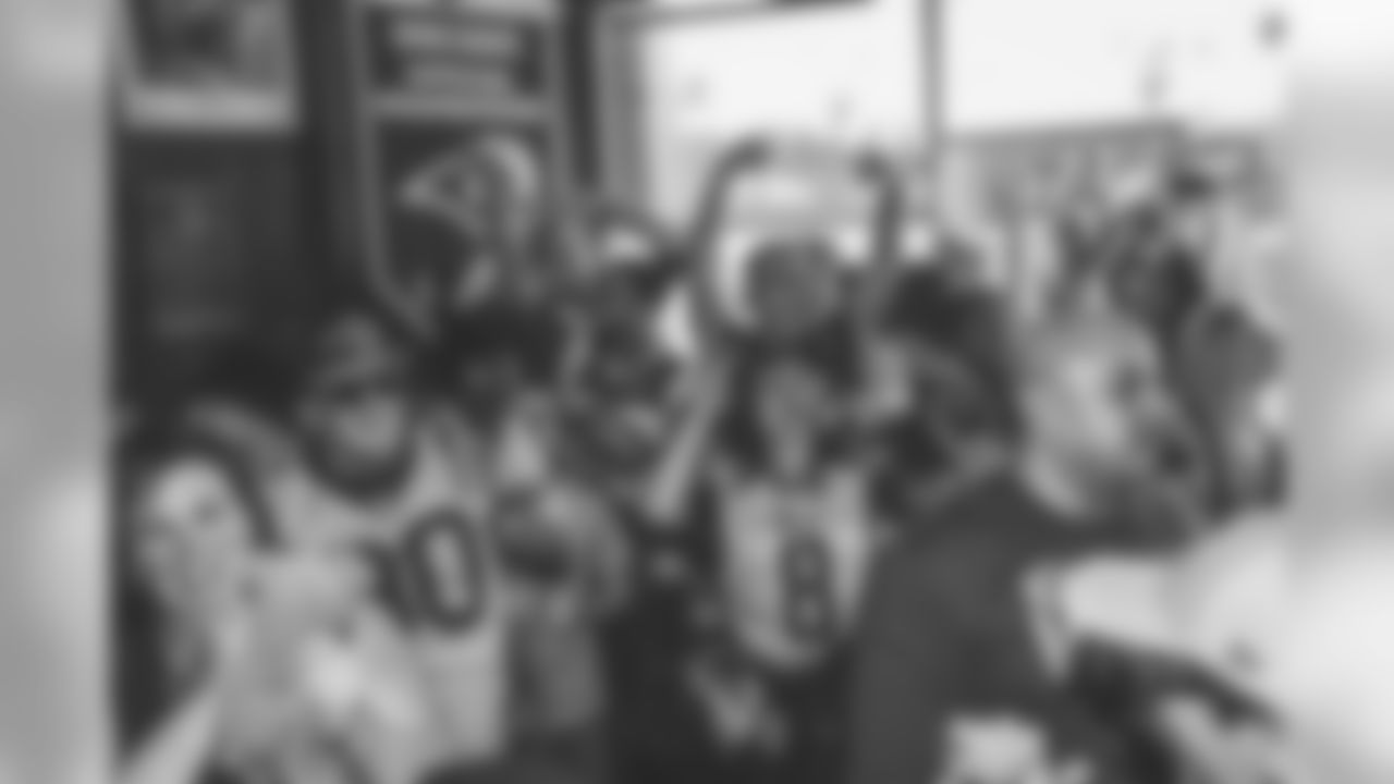 Big Wangs in North Hollywood hosts Los Angeles Rams fans, NFL Legend Jackie Slater, Cheerleaders and team mascot Rampage for an NFC Championship game watch party to cheer on their Los Angeles Rams defeat the New Orleans Saints, 26-23 to advance to Super Bowl LIII. (Will Navarro/Rams)