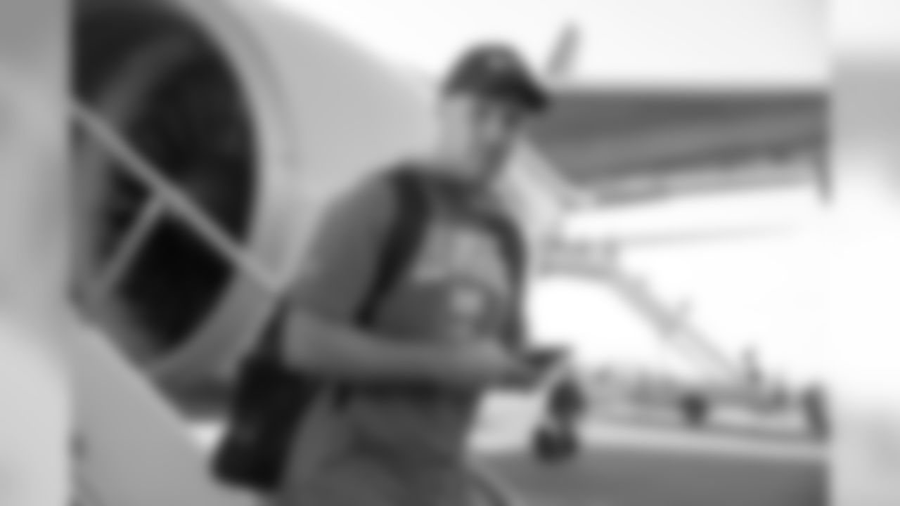 Kicker (4) Greg Zuerlein of the Los Angeles Rams arrives in Hawaii, Thursday, August 15, 2019, in Los Angeles, CA. (Jeff Lewis/Rams)