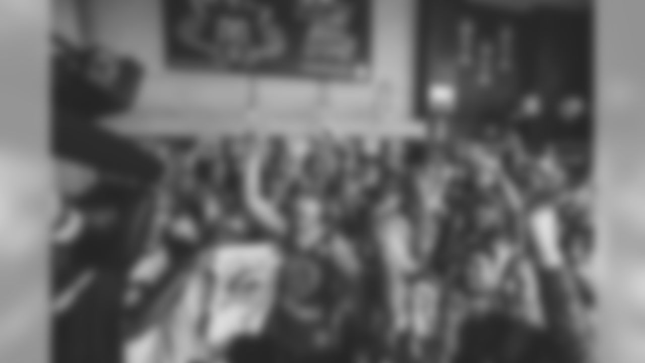 Big Wangs in North Hollywood hosts Los Angeles Rams fans, NFL Legend Jackie Slater, Cheerleaders and team mascot Rampage for an NFC Championship game watch party to cheer on their Los Angeles Rams defeat the New Orleans Saints, 26-23 to advance to Super Bowl LIII. (Will Navarro/Rams)