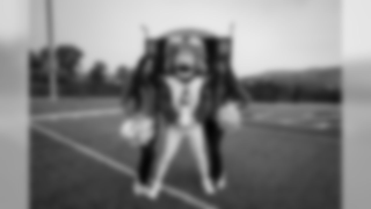 Cheerleaders and Rampage the Mascot at the 7 on 7 Passing Tournament and Big Man Championships at Cal Lutheran University in Thousand Oaks, CA on June 23rd, 2018. (Rams/Hiro Ueno)
