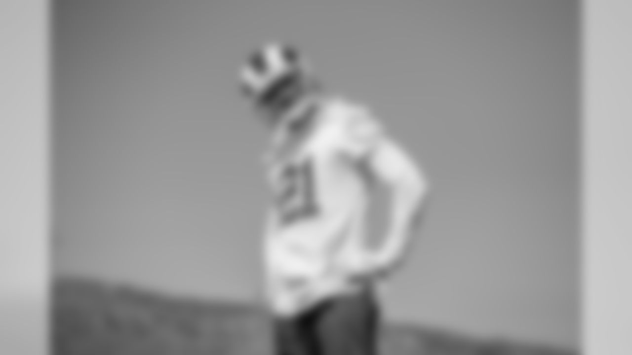 Cornerback (21) Aqib Talib of the Los Angeles Rams practices, Wednesday, September 11, 2019, in Thousand Oaks, CA. (Jeff Lewis/Rams)