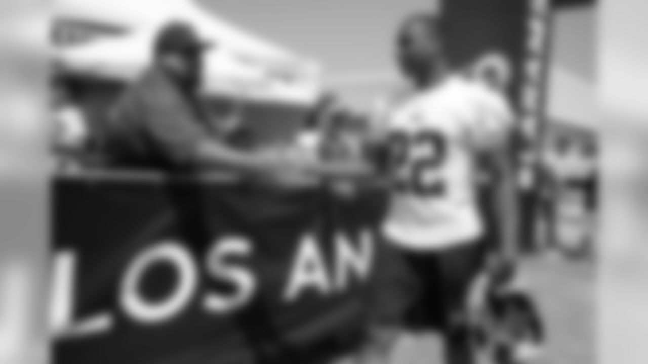 Cornerback (22) Marcus Peters of The Los Angeles Rams during practice at The University of California Irvine in Irvine, CA on 7/28/18. (Rams/Hiro Ueno)