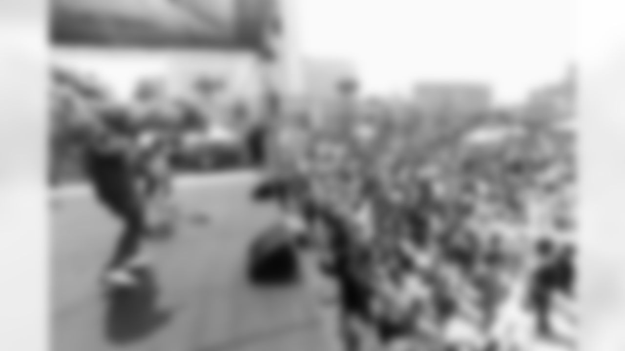 United Way of Greater Los Angeles and the Los Angeles Rams Gear Up for the 12th Annual HomeWalk to bring awareness to end homelessness in L.A. County. Rams Rampage is on the mic on stage joined by Jr. L.A. Cheerleaders. Saturday, May 18th, 2019, Los Angeles, CA. (Will Navarro/Rams)Navarro/Rams)