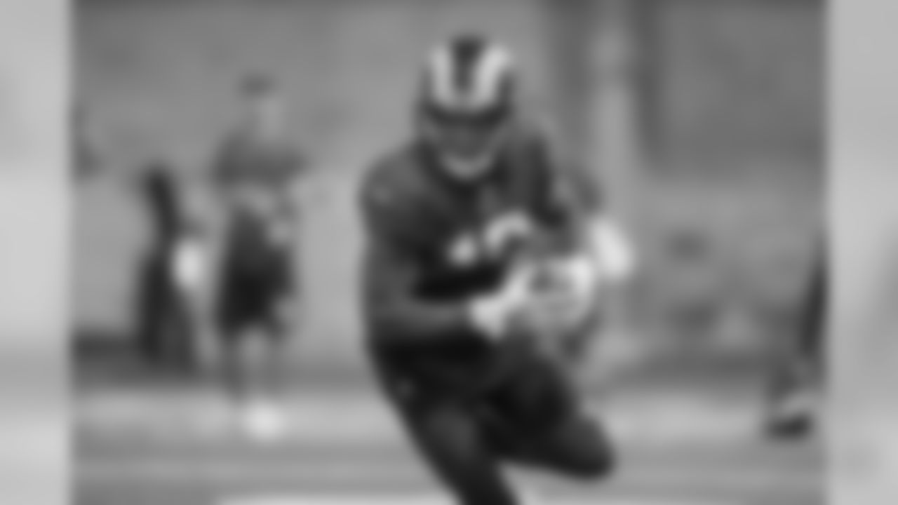 Wide receiver (12) Brandin Cooks of the Los Angeles Rams practices at Georgia Tech, Thursday, October 24, 2019, in Atlanta, GA. (Jeff Lewis/Rams)