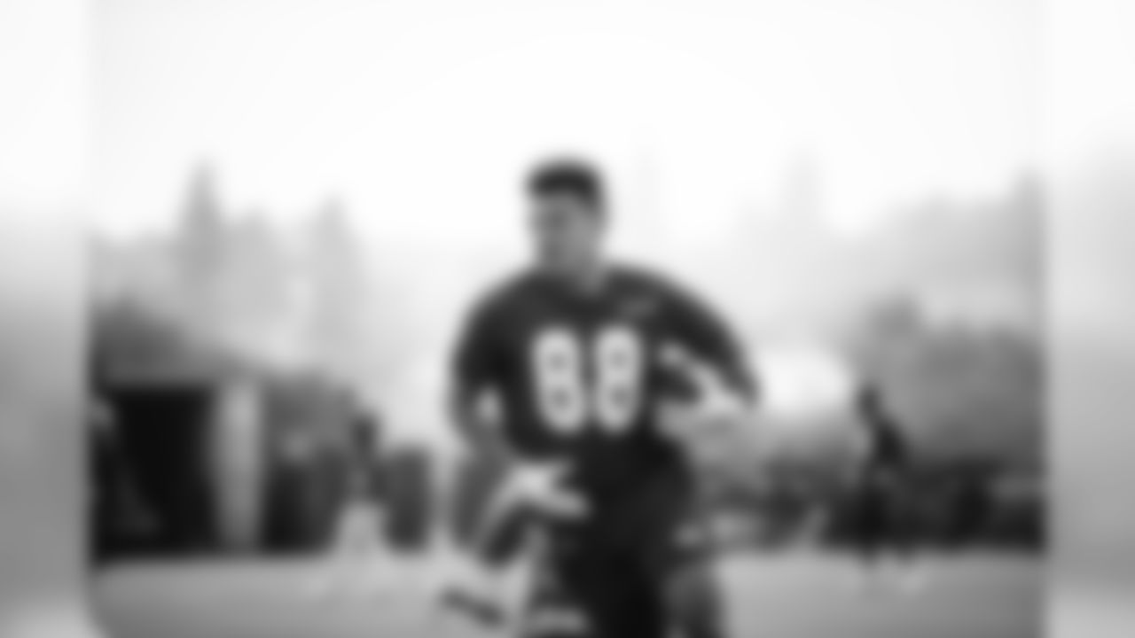 Brycen Hopkins (88) of the Los Angeles Rams practices during the acclimation period, Monday, August, 10th, 2020, in Thousand Oaks, CA. (Sarah Snyder /Rams)