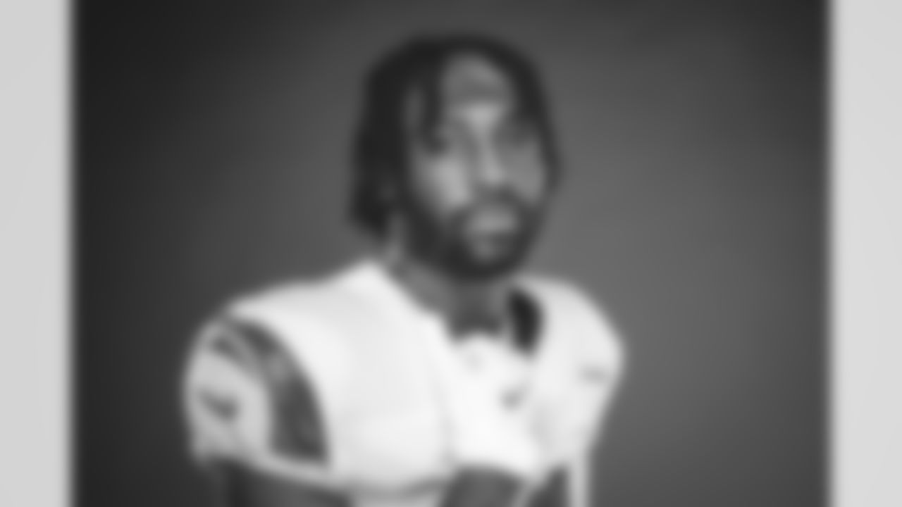 Jordan Fuller of the Los Angeles Rams poses in studio on a gray background, Wednesday, June 2, 2021, in Thousand Oaks, CA. (Jeff Lewis/LA Rams)