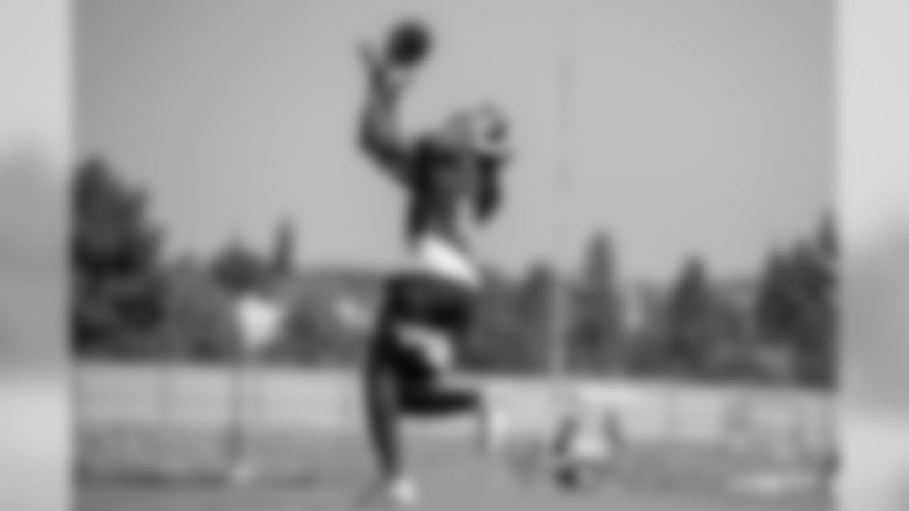 Wide Receiver (14) Nsimba Webster of the Los Angeles Rams practices, Wednesday, September 11, 2019, in Thousand Oaks, CA. (Jeff Lewis/Rams)
