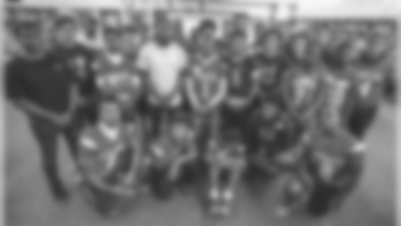 The Los Angeles Rams staff and current players Johnny Hekker, Aqib Talib, and Mark Barron with R.I.S.E staff hold a leadership session with aim to break socioeconomic barriers between two high schools (Morningside High School, And Oaks Christian School), with varying demographics. September 16, 2018, at Morningside High School, in Los Angeles, CA. (Daniel Bowyer/Rams)